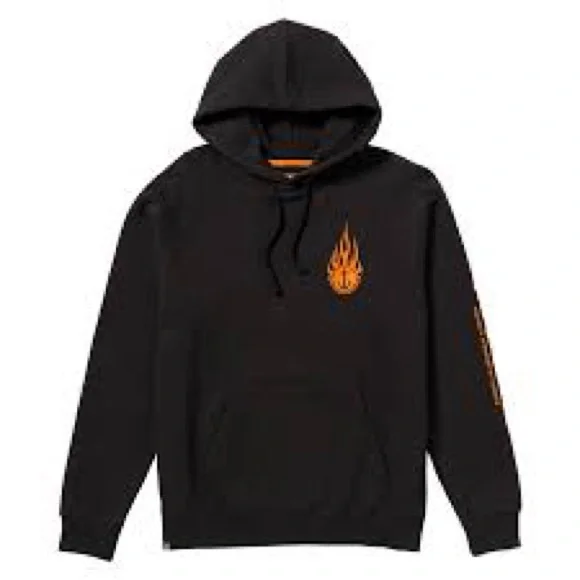Gildan Hoodie with Flame Design. NEW XL Deep Blue with Kangaroo Pockets. - Picture 4 of 4